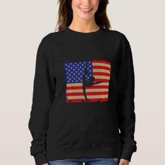 Retro American Flag Baton Twirling Twirler Majoret Sweatshirt
