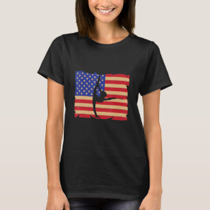 Retro American Flag Baton Twirling Twirler Majoret T-Shirt