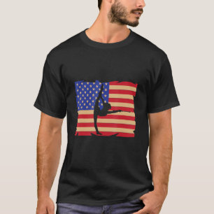 Retro American Flag Baton Twirling Twirler Majoret T-Shirt