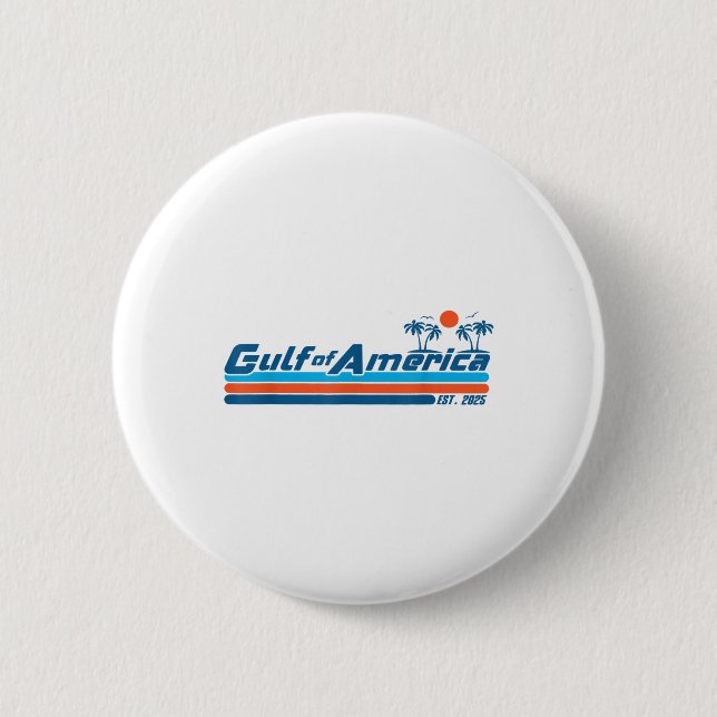 Retro American Flag Beach  6 Cm Round Badge (Front)
