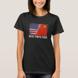 Retro American Flag China Flag Best Pops Ever Fami T-Shirt