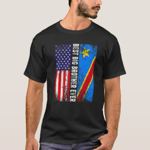 Retro American Flag Congo Flag Best Big Brother Ev T-Shirt