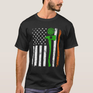Retro American Flag Firefighter St Patricks Day Sh T-Shirt