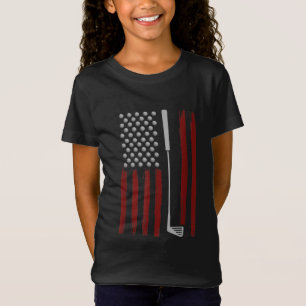 Retro American Flag Golf Gift for Golfer Funny Gol T-Shirt