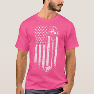 Retro American Flag Golf - Gift For Golfer - Funny T-Shirt