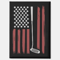 Retro American Flag Golf Golfer Funny Golf Club