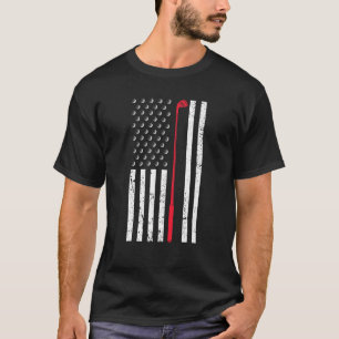 Retro American Flag Golf  Golfer Patriotic T-Shirt