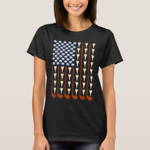Retro American Flag Golf  Golfing USA Golfer Golf  T-Shirt