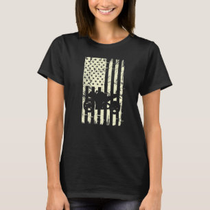Retro American Flag Motorcycles Chopper Motorcycle T-Shirt