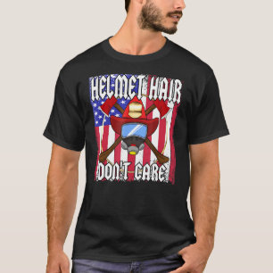 Retro American Flag Retired Firefighter Red Proud  T-Shirt