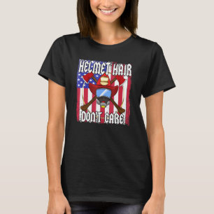 Retro American Flag Retired Firefighter Red Proud  T-Shirt