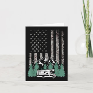 Retro American Flag Rv There Camper Camping Gift R Card
