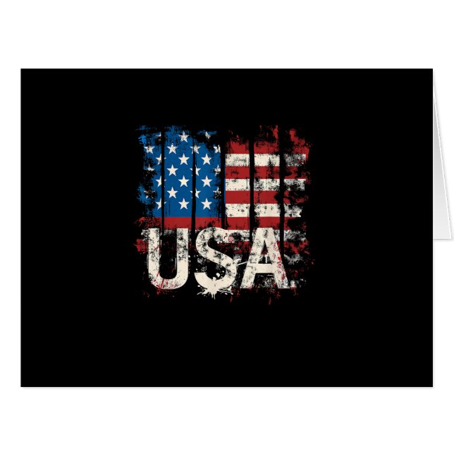 Retro American Flag USA 4th of July (Front Horizontal)