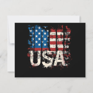 Retro American Flag USA 4th of July Save The Date