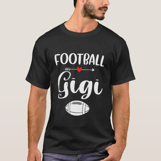 Retro American Football Gigi Funny Sports Football T-Shirt (Front)