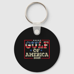 Retro American Gulf Est 2025 Usa American Flag  Key Ring