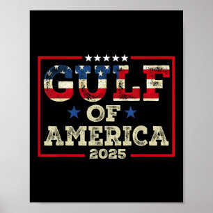 Retro American Gulf Est 2025 Usa American Flag  Poster