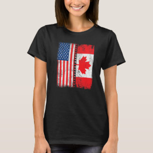 Retro American Maple Leaf Canadian Flag America Ca T-Shirt