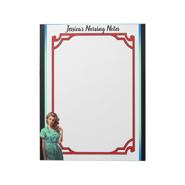 Retro American Pinup_  Don't Flatter Yourself Notepad (Rotated)