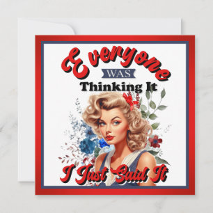 Retro American Pinup_ I Just Said It Holiday Card