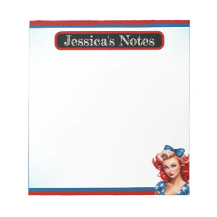 Retro American Pinup_ Sunshine Mixed Notepad