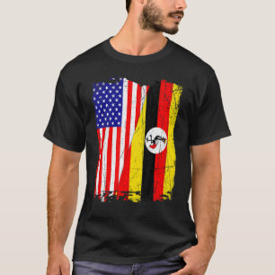 Retro American Uganda Flag Men Women Patriotic T-Shirt