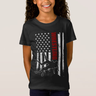 Retro American Wrestling Apparel US Flag Wrestling T-Shirt