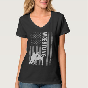 Retro American Wrestling Apparel US Flag Wrestling T-Shirt
