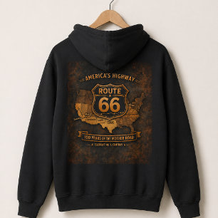Retro America's Highway 100 Years Map Hoodie
