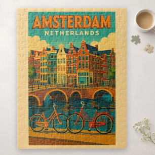 Retro Amsterdam Netherlands Jigsaw Puzzle