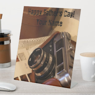 Retro analogue Photo Camera Pedestal Sign