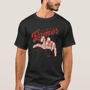 Retro Anatomy of a Gamer Skeleton Hand T-Shirt