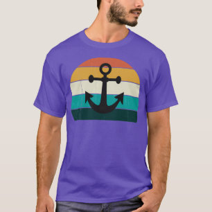 Retro Anchor Sunset Sea Family Cruise Boating Love T-Shirt