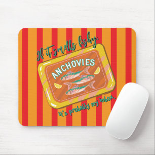 Retro Anchovies Funny Office Humor Mousepad