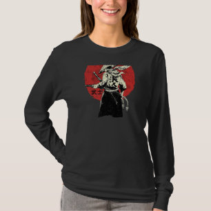 Retro Ancient Japanese Warrior on back  Tokyo Samu T-Shirt