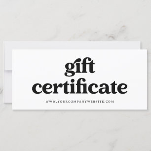Retro and Boho Black and White Gift Certificate