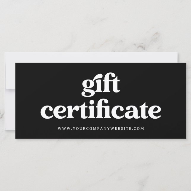 Retro and Boho Black | Gift Certificate (Front)