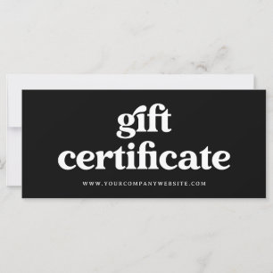 Retro and Boho Black Gift Certificate