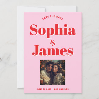 Retro and Bold Typography Save the Date