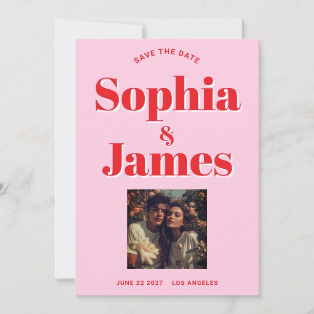 Retro and Bold Typography Save the Date (Front)