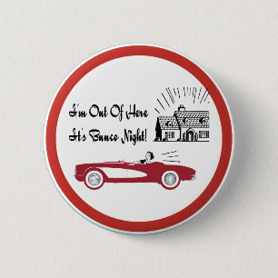 Retro and Vintage Bunco Red Convertible 6 Cm Round Badge