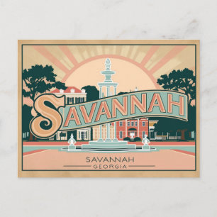 Retro and Vintage of Savannah, Georgia Postcard