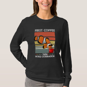 Retro Anemonefish Sunglasses Coffee  Vintage Clown T-Shirt