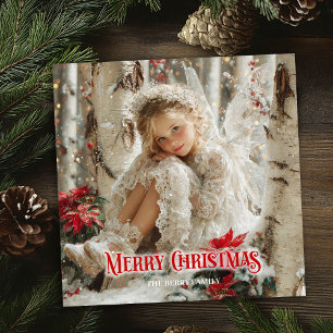 Retro angel download festive Christmas greeting Holiday Card