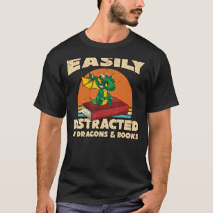 Retro Animal Book Reading Fantasy Bookworm Book Dr T-Shirt