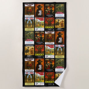 Retro Animal Movie Poster Parodies Beach Towel