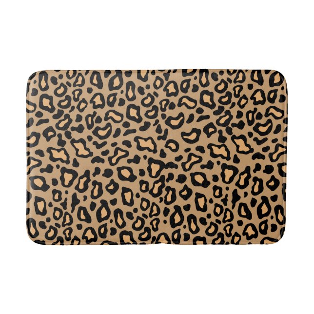 Retro Animal Print Leopard Bath Mat Bathroom Rug (Front)
