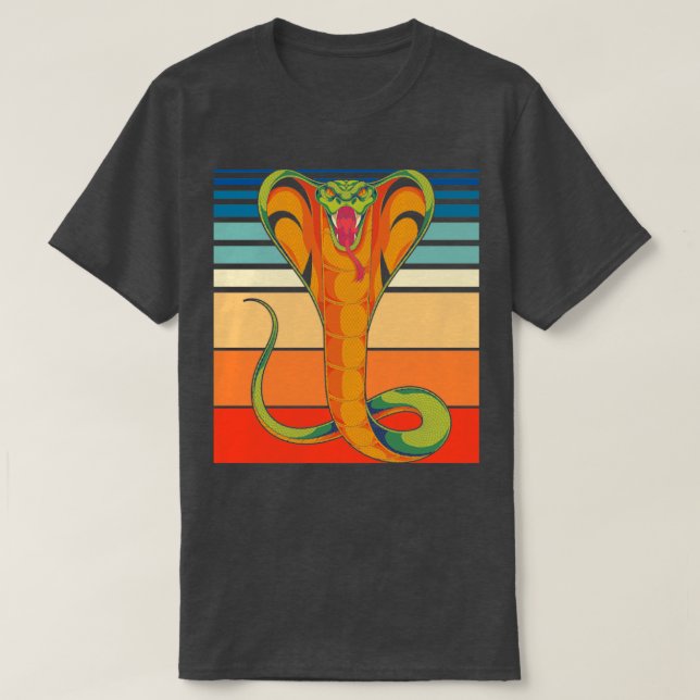 Retro Animal Reptile Lover Pet Cobra Snake T-Shirt (Design Front)