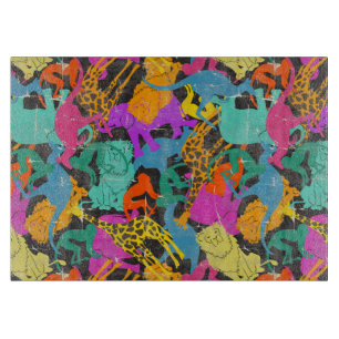 Retro Animal Silhouettes Pattern Cutting Board