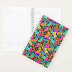 Retro Animal Silhouettes Pattern Planner